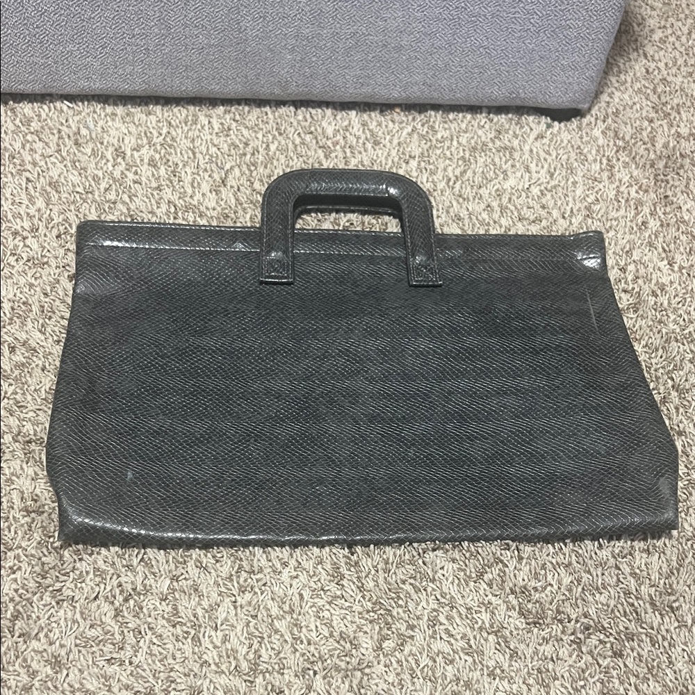 Faux Leather Top-Handle Briefcase